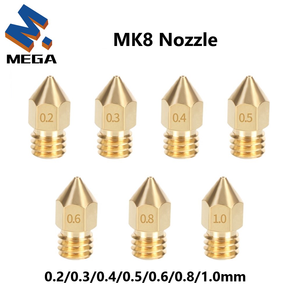 3D Printing Ender - Boquilla de latón MK8 0,2/0,3/0,35/0,4/0,5/0,6/0,8/1,0mm boquilla