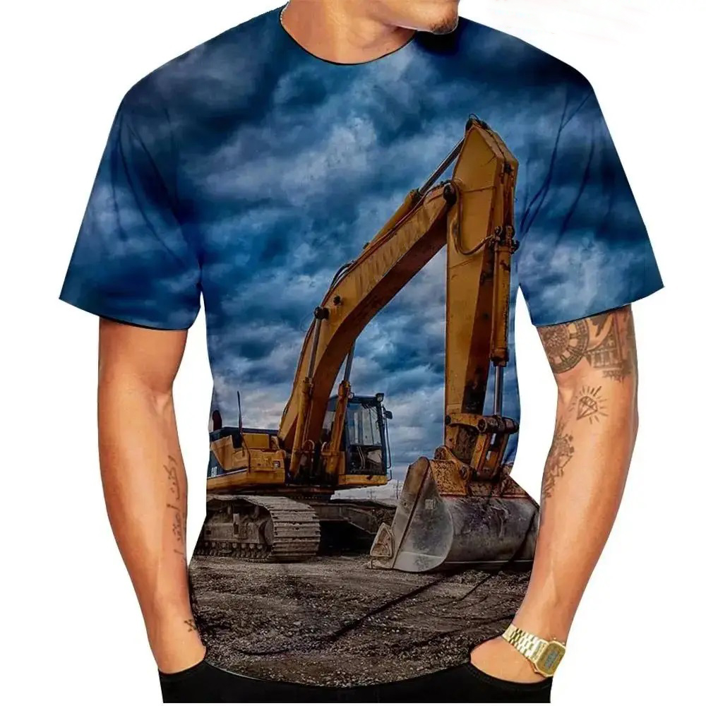 3D Printing Excavator - Camiseta con estampado 3D de excavadora